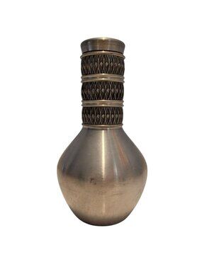 Måstad Norway Pewter bottle Bulbous Body Geometric Neck MCM